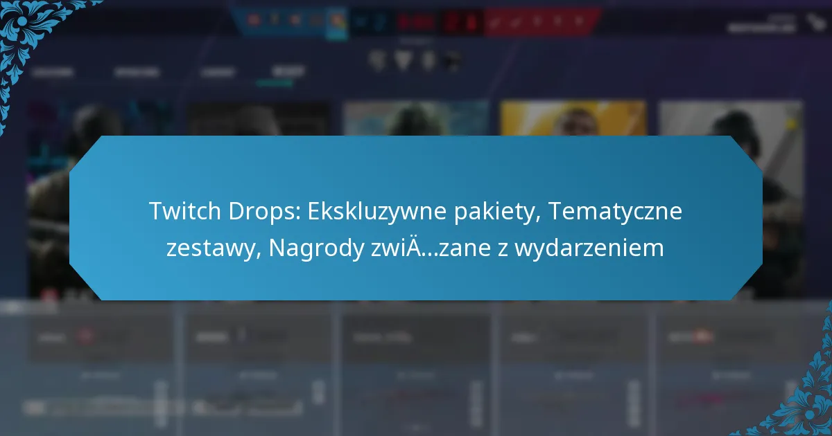 Twitch Drops: Ekskluzywne pakiety, Tematyczne zestawy, Nagrody związane z wydarzeniem