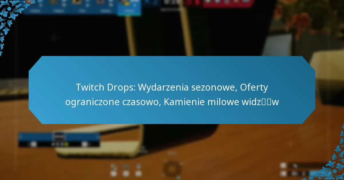 Twitch Drops: Wydarzenia sezonowe, Oferty ograniczone czasowo, Kamienie milowe widzów
